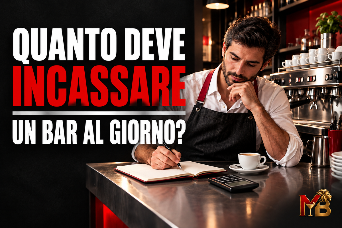Copertina Metodo Bar con titolo Quanto deve incassare un bar al giorno e logo MB