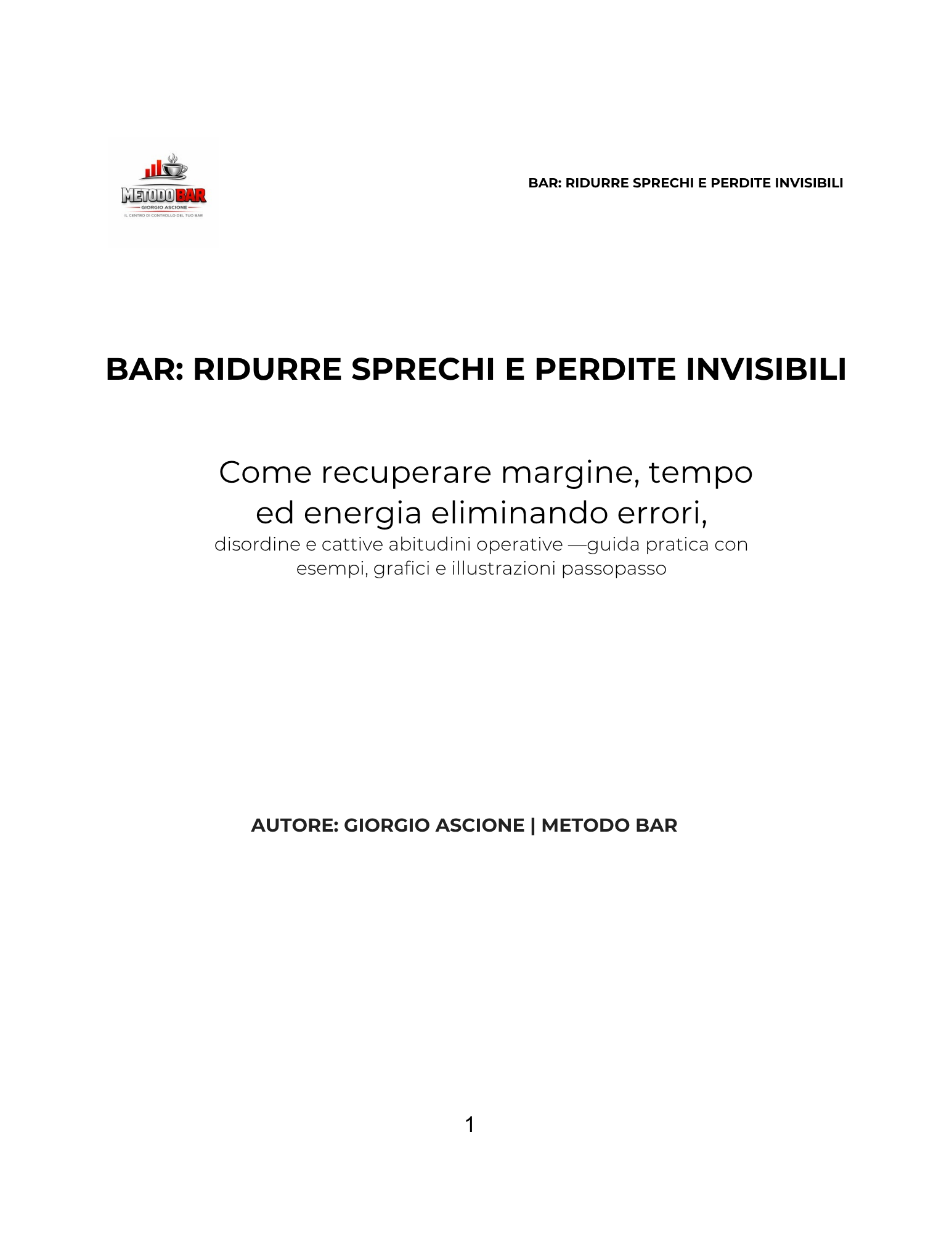 Bar – Reducing Waste and Invisible Losses